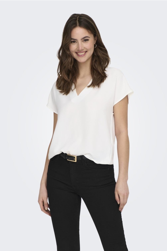 JDYLION S/S TOP WVN NOOS 15249287 Cloud Dancer